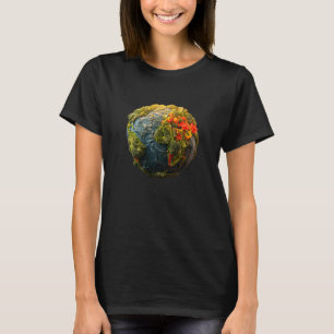 Gemüse-Kontinente der Erde Blackes Kurzarm-Shirt T-Shirt