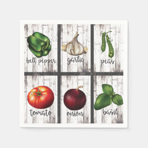 Gemüse & Kräuter Rustikale moderne Küche Food Art Serviette