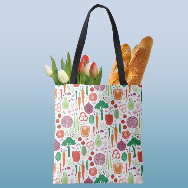 Gemüse-Lebensmittel-Kunst-Bauernmarkt (Fun vegetable pattern Farmer's Market tote bag)