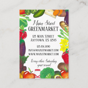 Gemüse Lebensmittelgeschäft Einkauf Greenmarket Ko Visitenkarte