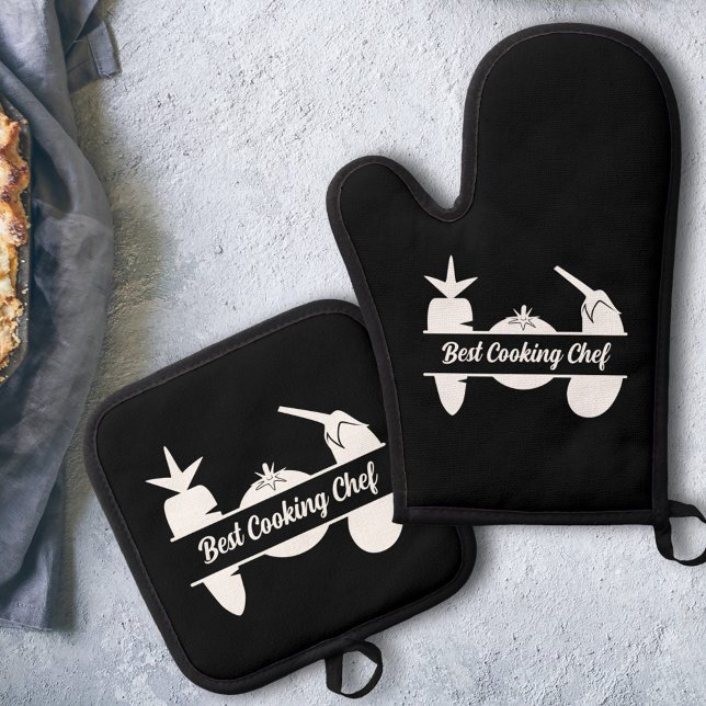 Gemüse-Monogramm Ofenhandschuh & Topflappen-Set (Vegetables Monogram Oven Mitt & Pot Holder Set)