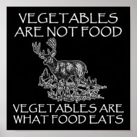 Gemüse nicht zu essen Funny Junting Poster blass