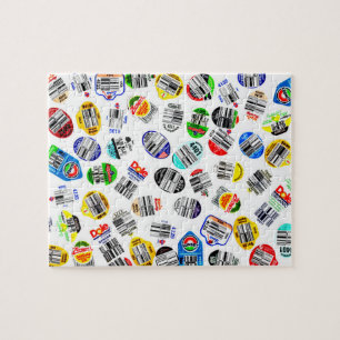 Gemüse Obst Strichcode Sticker Muster Puzzle