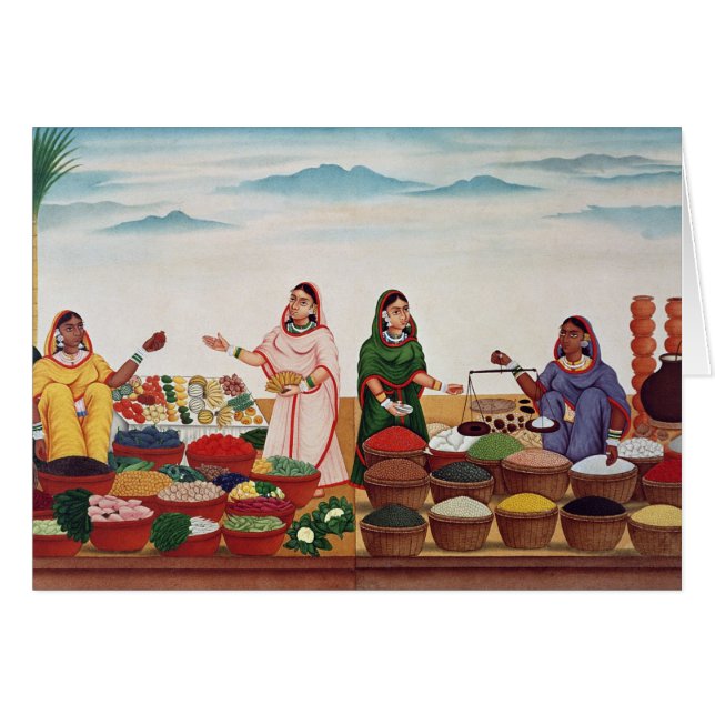 Gemüse-und Gewürz-Markt bei Benares, c.1840 (gou (Vorderseite (Horizontal))