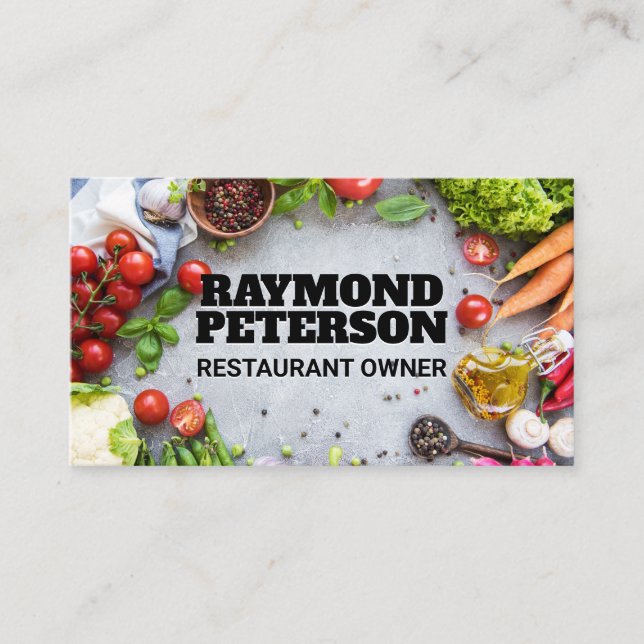 Gemüse und Gewürze | Kulinarische Zutaten Visitenkarte (Vorderseite)