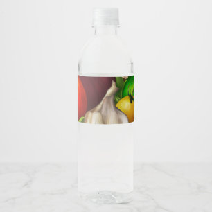 Gemüse und Kräuter Bio Naturvegetation Lebensmitte Wasserflaschenetikett