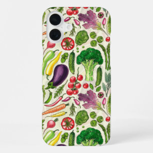 Gemüse- und Kräutergarten Ernte auf cremeweiß iPhone 16 Plus Hülle