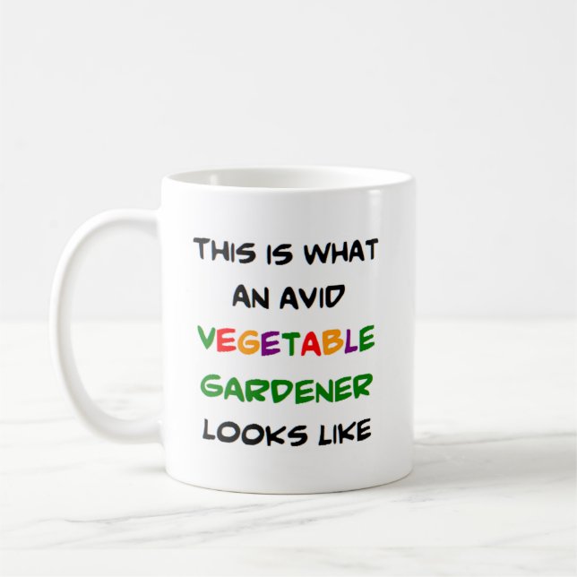 Gemüsebauer, begeistert kaffeetasse (Links)