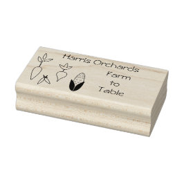 Gemüsebauernhof zum Tisch Briefmarke Gummistempel