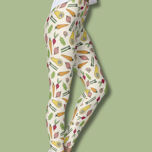 Gemüsebeet lokal angebaute Gemüsemarkthalle Leggings (Farmers Market vegetable pattern leggings)