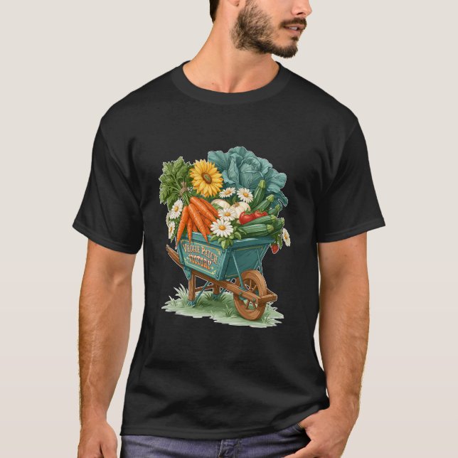 Gemüsebeet-Siegesgarten-Schubkarre T-Shirt (Vorderseite)