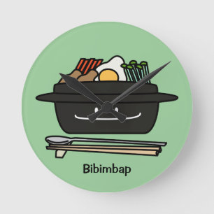 Gemüseei namul Reisschale des Bibimbap Runde Wanduhr