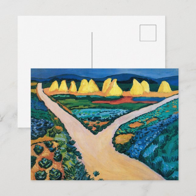 Gemüsefelder | Auguste Macke | Postkarte (Vorne/Hinten)