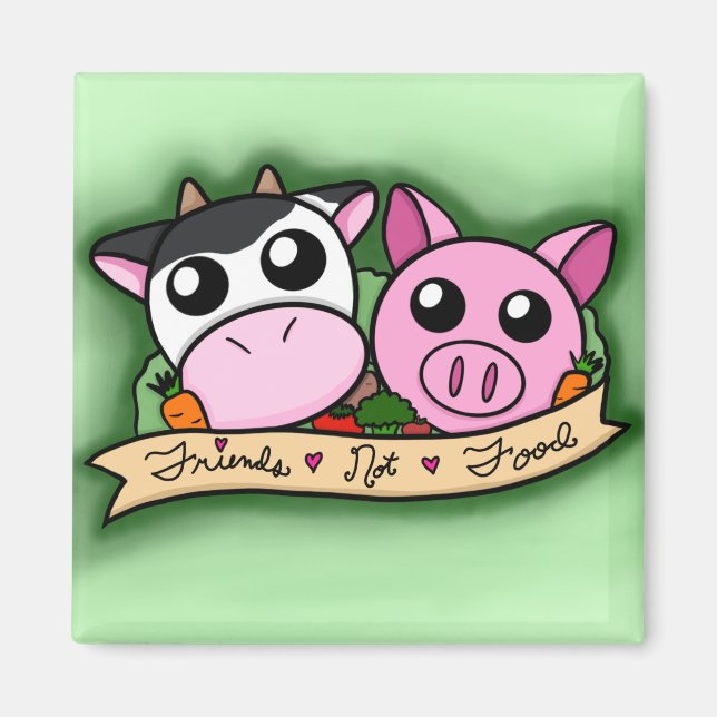 Gemüsegarantie/Vegane Freunde-nicht-Lebensmittel-M Magnet (Vorne)