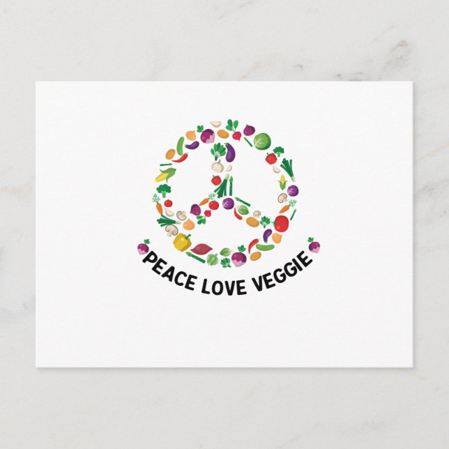 Gemüsegarie Friedenszeichen Vegan Postkarte (Vorderseite)
