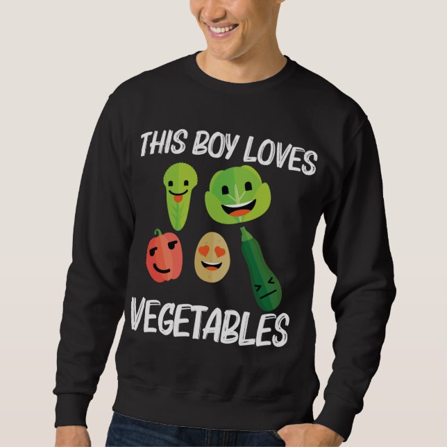 Gemüsegarnele für Jungen Kinder Obst Gartengarten Sweatshirt (Vorderseite)