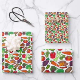 Gemüsegarten Gemüse Veggies Bauernmarkt Veg Geschenkpapier Set