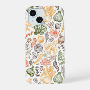 Gemüsegarten-Muster für die Küche iPhone 15 Hülle