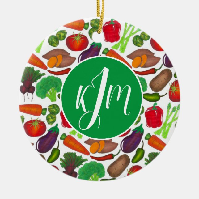 Gemüsegarten produzieren Grünmarktprodukte Keramik Ornament (Vorne)