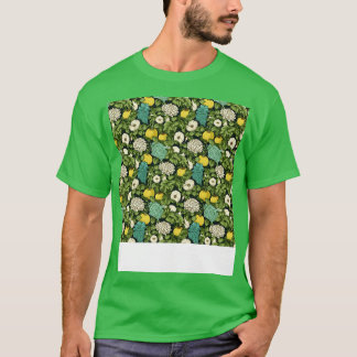 Gemüsegartiges, nahtloses Muster Veggie Leafy Grün T-Shirt