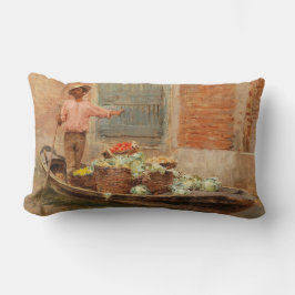 Gemüsehändler in Venedig (von Vincenzo Caprile) Lendenkissen