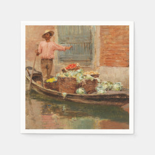 Gemüsehändler in Venedig (von Vincenzo Caprile) Serviette