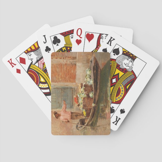 Gemüsehändler in Venedig (von Vincenzo Caprile) Spielkarten (Rückseite)