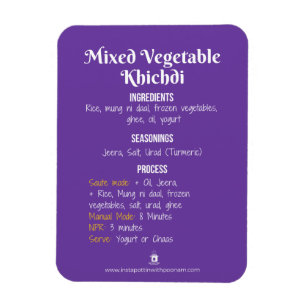 GemüseKhichdi Rezept-Magnet Magnet