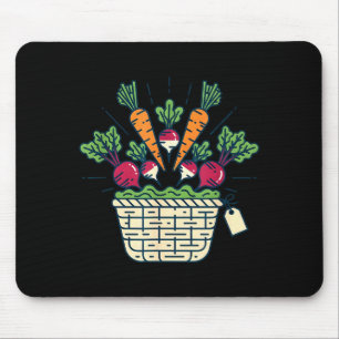 Gemüsekorb vom Bauernmarkt Karotten Rüben Mousepad
