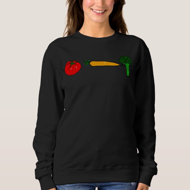 Gemüseliebende Tomaten/Paradeiser, Brokkola und Ka Sweatshirt (Vorderseite)