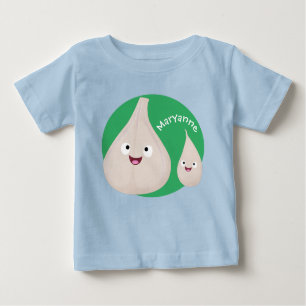 Gemüsemodelle für niedlichen Knoblauch-Cartoon Baby T-shirt