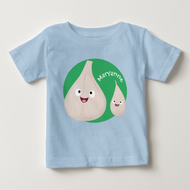 Gemüsemodelle für niedlichen Knoblauch-Cartoon Baby T-shirt (Vorderseite)