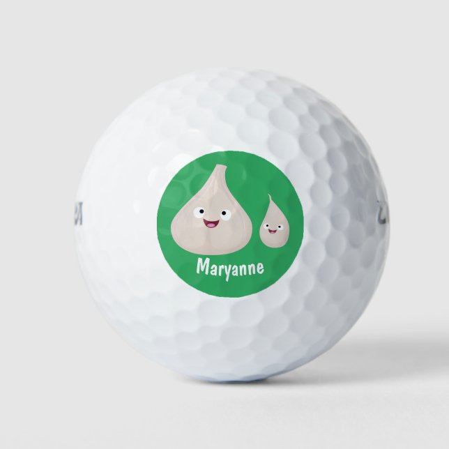 Gemüsemodelle für niedlichen Knoblauch-Cartoon Golfball (Vorderseite)