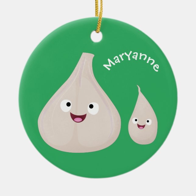 Gemüsemodelle für niedlichen Knoblauch-Cartoon Keramik Ornament (Vorne)