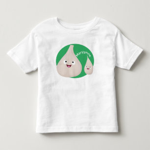 Gemüsemodelle für niedlichen Knoblauch-Cartoon Kleinkind T-shirt