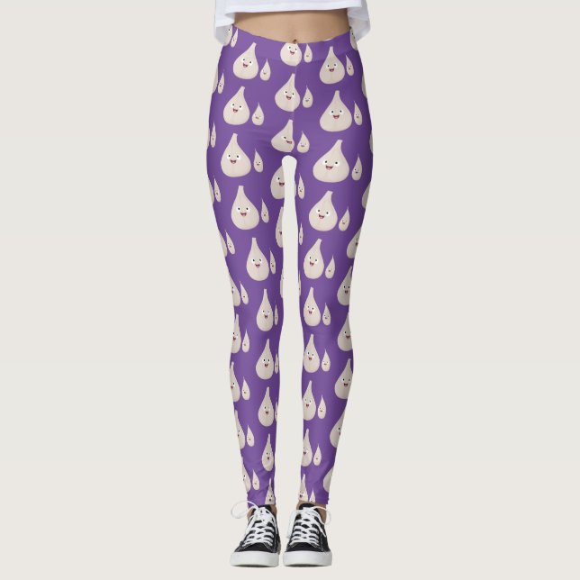 Gemüsemodelle für niedlichen Knoblauch-Cartoon Leggings (Vorderseite)