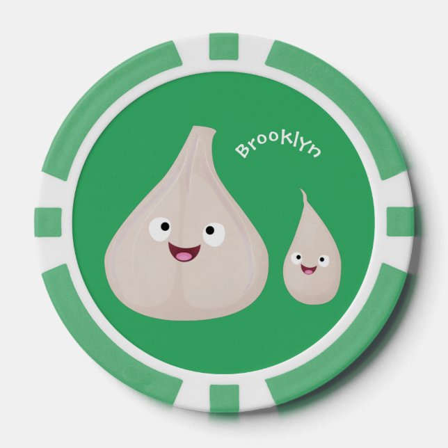 Gemüsemodelle für niedlichen Knoblauch-Cartoon Pokerchips (Vorderseite)