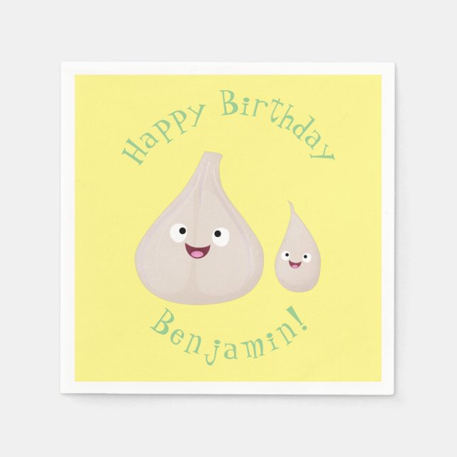 Gemüsemodelle für niedlichen Knoblauch-Cartoon Serviette (Vorderseite)