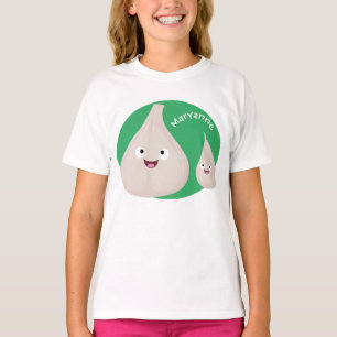Gemüsemodelle für niedlichen Knoblauch-Cartoon T-Shirt