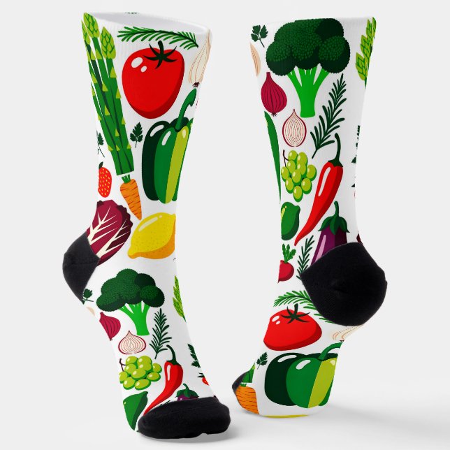 Gemüsemuster Socken (Gewinkelt)
