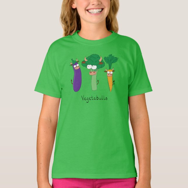 Gemüsesbullen Funny Kid's Girl's T - Shirt (Vorderseite)