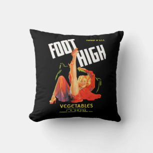 Gemüseschild der 40er Jahre Foot High Gemüses Kissen