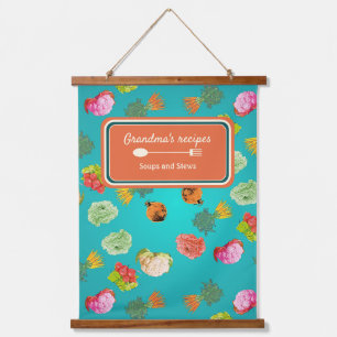 Gemüsesorten, Karotten, Blumenkohl Wandteppich Mit Holzrahmen