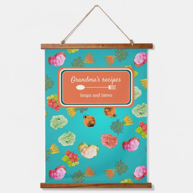 Gemüsesorten, Karotten, Blumenkohl Wandteppich Mit Holzrahmen (Vorderseite)