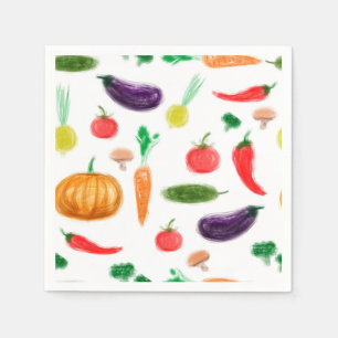 Gemüsesorten Tomatenzepfefferkarottenpilz c Serviette
