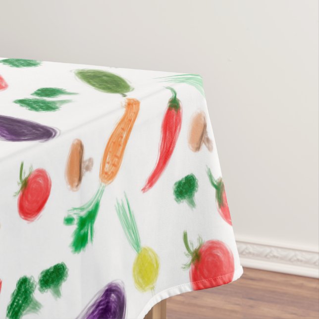 Gemüsesorten Tomatenzepfefferkarottenpilz c Tischdecke (Beispiel)