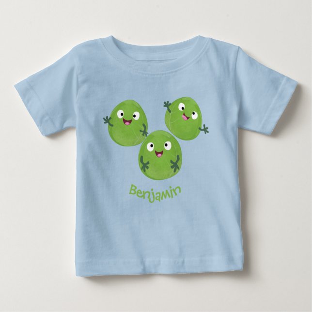 Gemüsesorten von Funny Brussels Cartoon Baby T-shirt (Vorderseite)