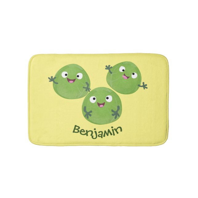 Gemüsesorten von Funny Brussels Cartoon Badematte (Vorderseite)