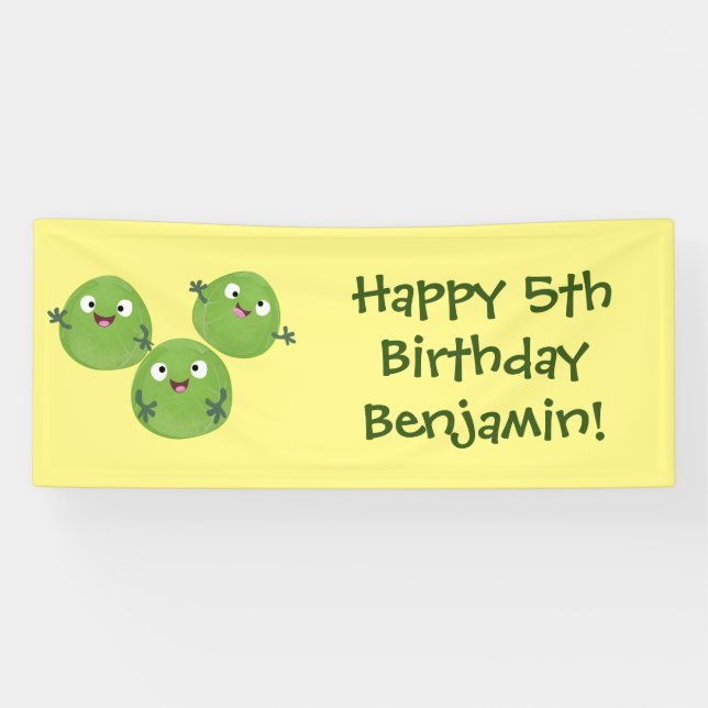 Gemüsesorten von Funny Brussels Cartoon Banner (Horizontal)