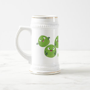Gemüsesorten von Funny Brussels Cartoon Bierglas